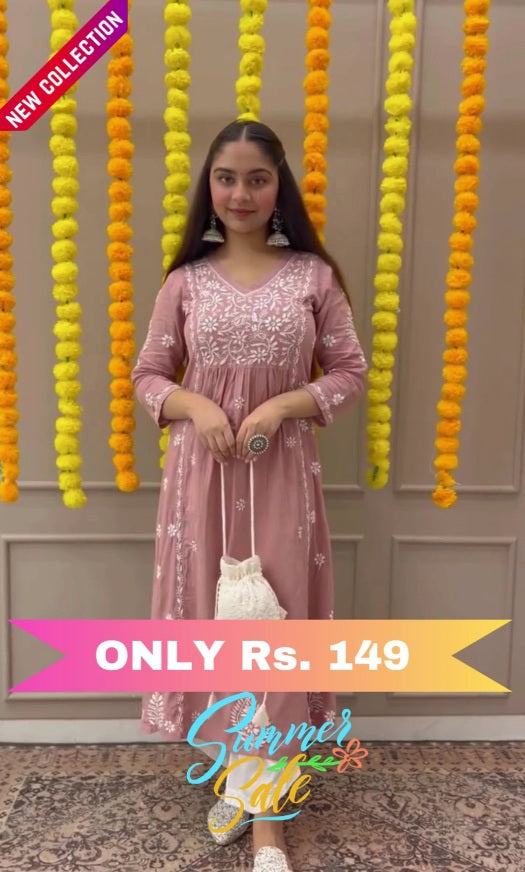 Women Embellished Viscose Rayon Anarkali Kurta