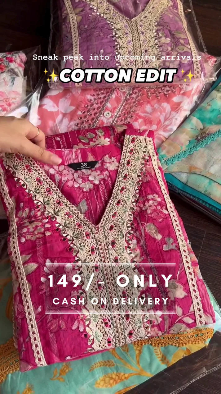 Hand Block Printed Embroidered Kurta Set